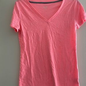 Neon pink v neck tshirt Mossimo